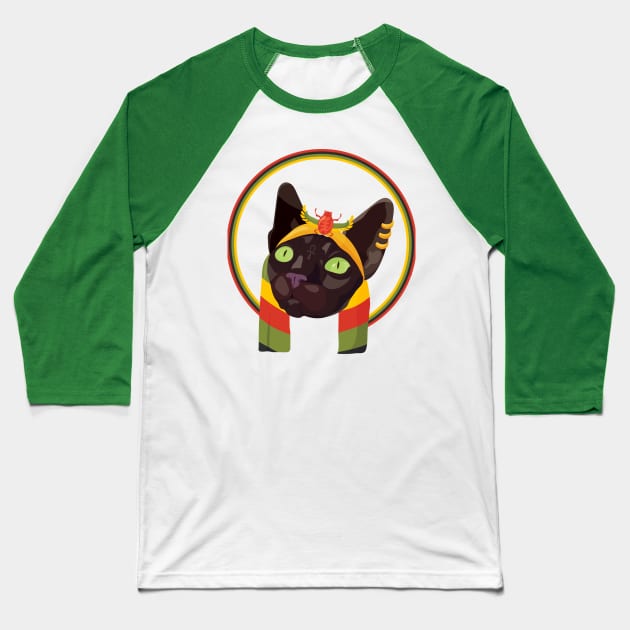 Pan African Cat Baseball T-Shirt by tatadonets